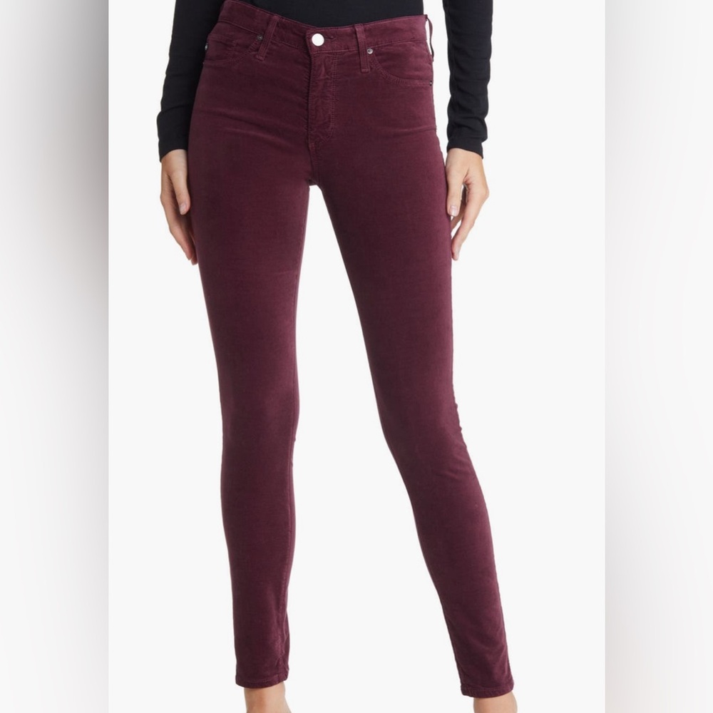 AG Adriano Goldschmied High Rise Velvet Jeans | Maroon Peak | NWT | Size 25